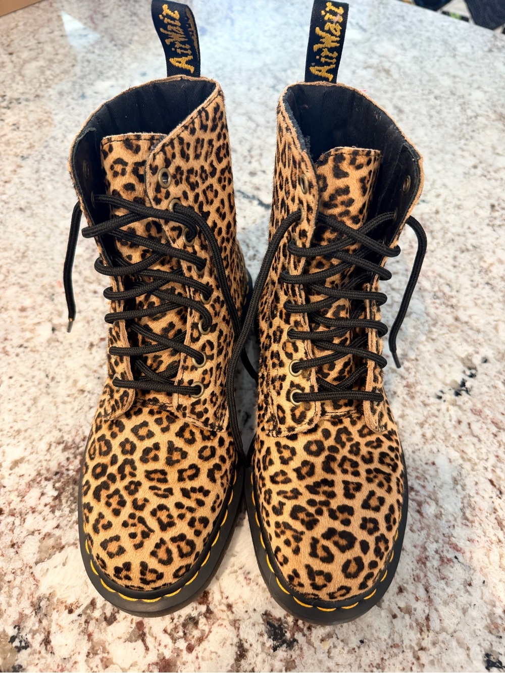 Dr. Martens 1460 Pascal Leopard Hair On Combat Boots